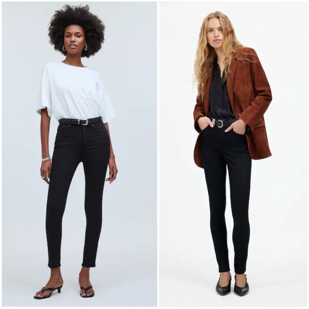 Madewell 10" High Rise Skinny Black Jeans Size 27